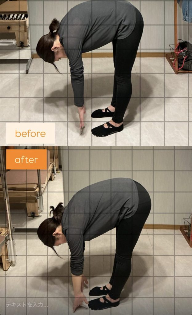 1回のピラティス体験レッスンで変化した立ち姿勢